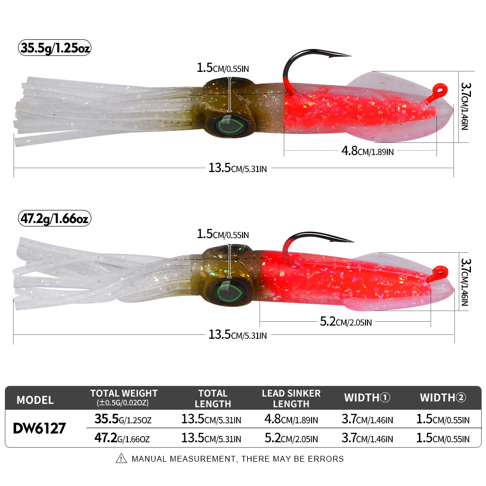 Proberos 1pc Luminous Squid So - مراجعة Fishing Lure Swimbait وسعره