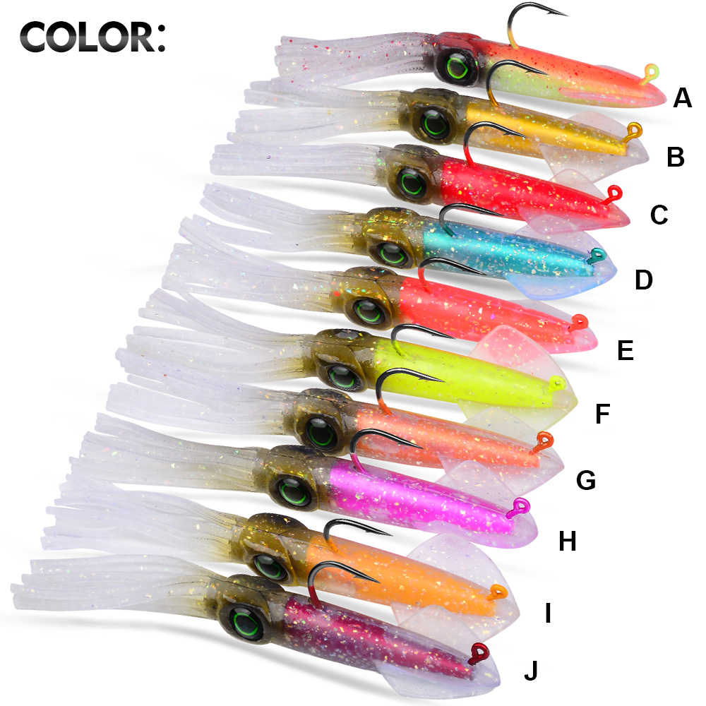 Proberos 1pc Luminous Squid So - مراجعة Fishing Lure Swimbait وسعره