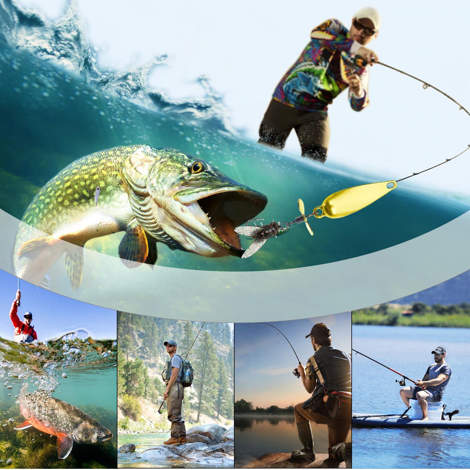 3 Pack Metal Spinner Baits 3D  - مراجعة Fishing Lure Blade Bait وسعره