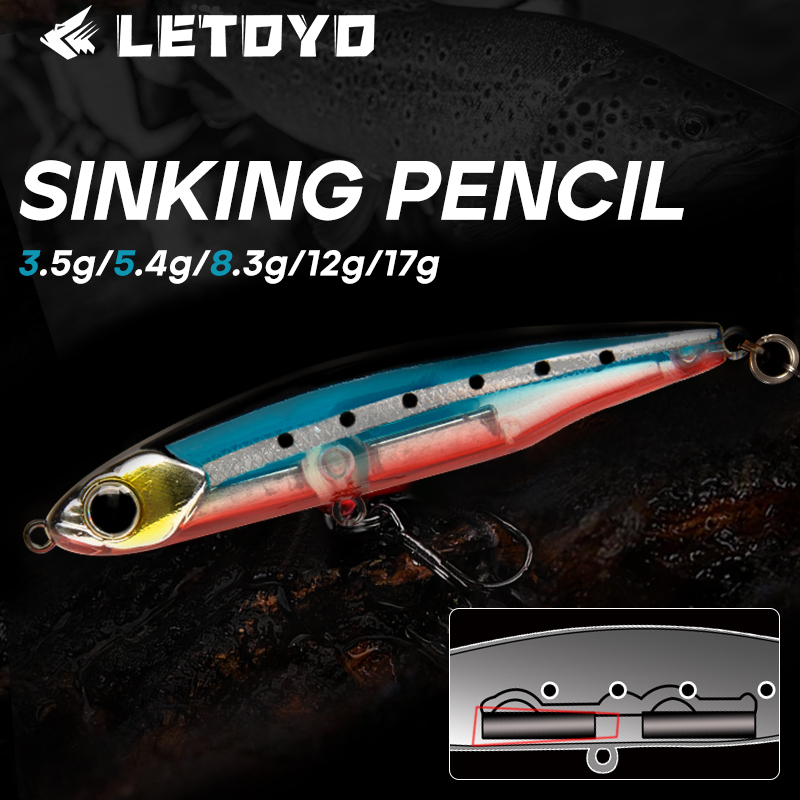 LETOYO Sinking Pencil 17g 12g- - مراجعة Fishing Lure Spinnerbait وسعره