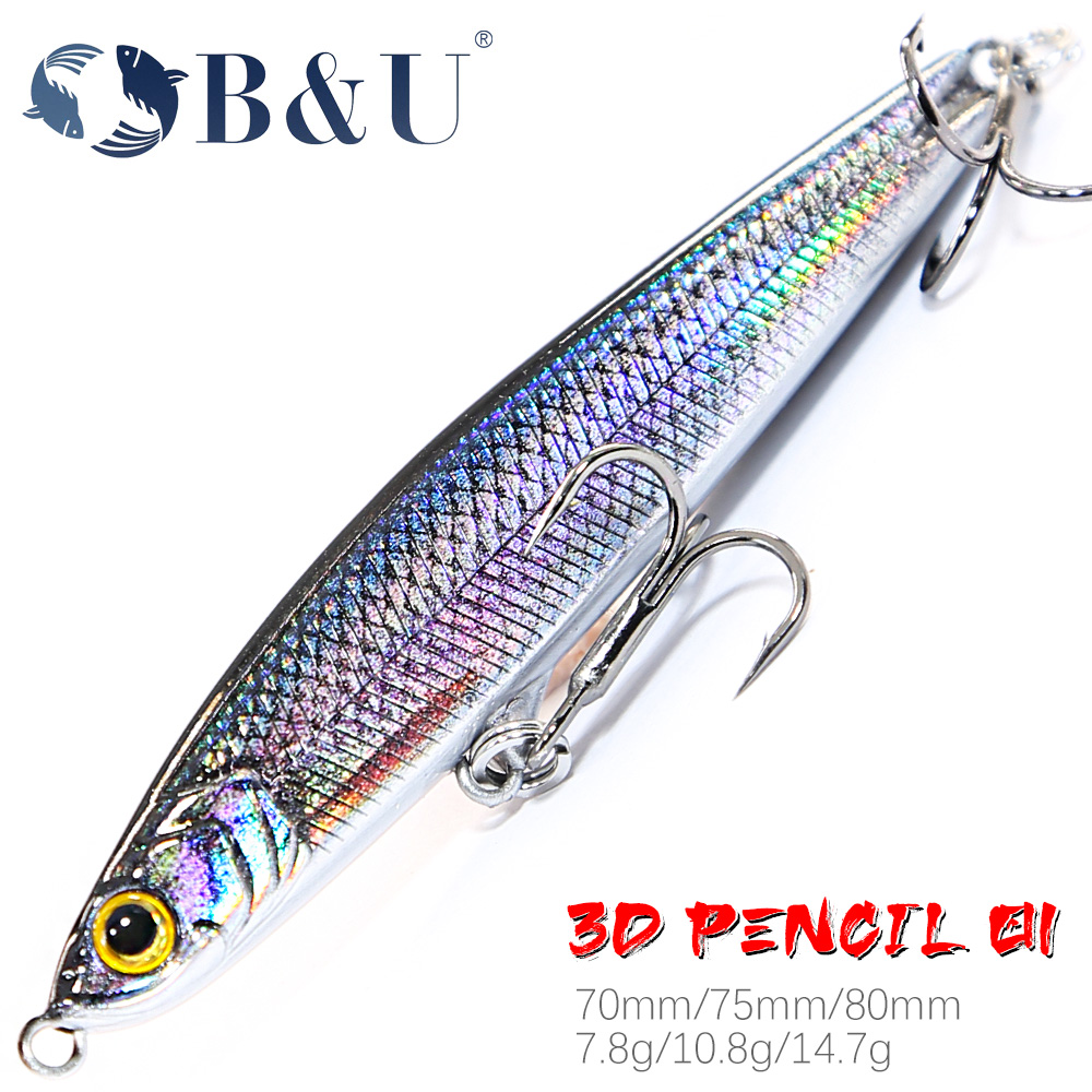 B&U Sinking Pencil Jerk Fishin - مراجعة Fishing Lure Jerkbait وسعره