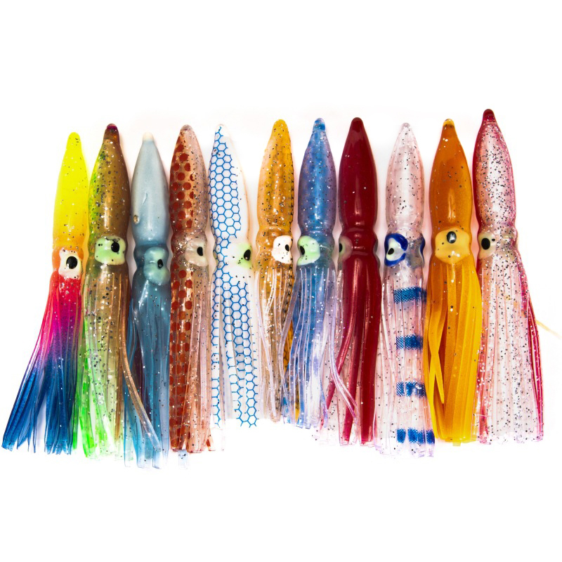 10pcs/lot Luminous Squid Skirt - مراجعة Fishing Lure Kit وسعره