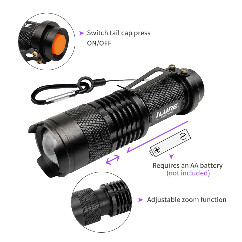 Mini UV Flashlight 395nm Ultra - مراجعة Fishing Lure Making Kit وسعره