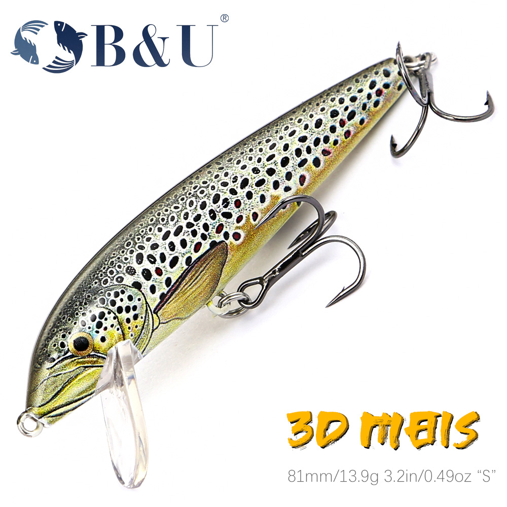 B&U 80mm Sinking Minnow Wobbli - مراجعة Fishing Lure Swimbait وسعره