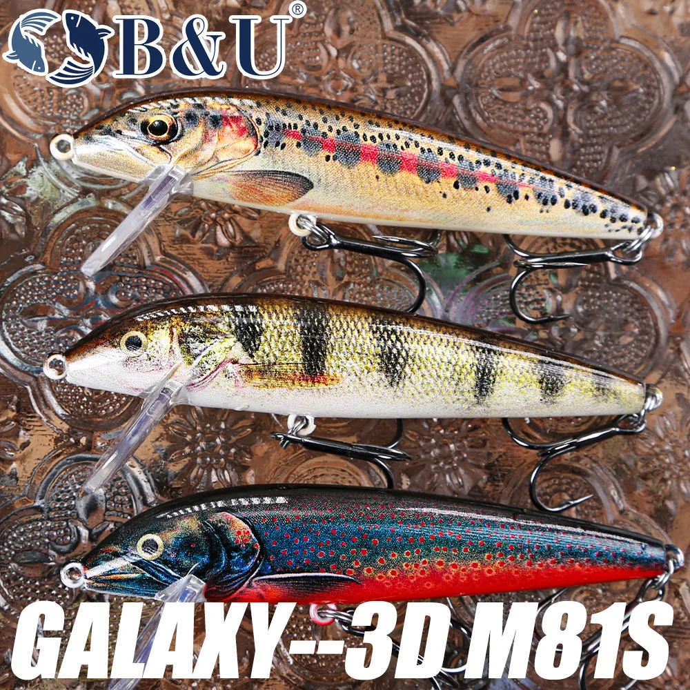 B&U 80mm Sinking Minnow Wobbli - مراجعة Fishing Lure Swimbait وسعره
