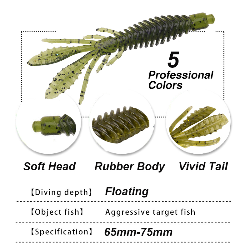 WESTBASS 5PCS Soft Larva Baits - مراجعة Fishing Lure Soft Plastic وسعره