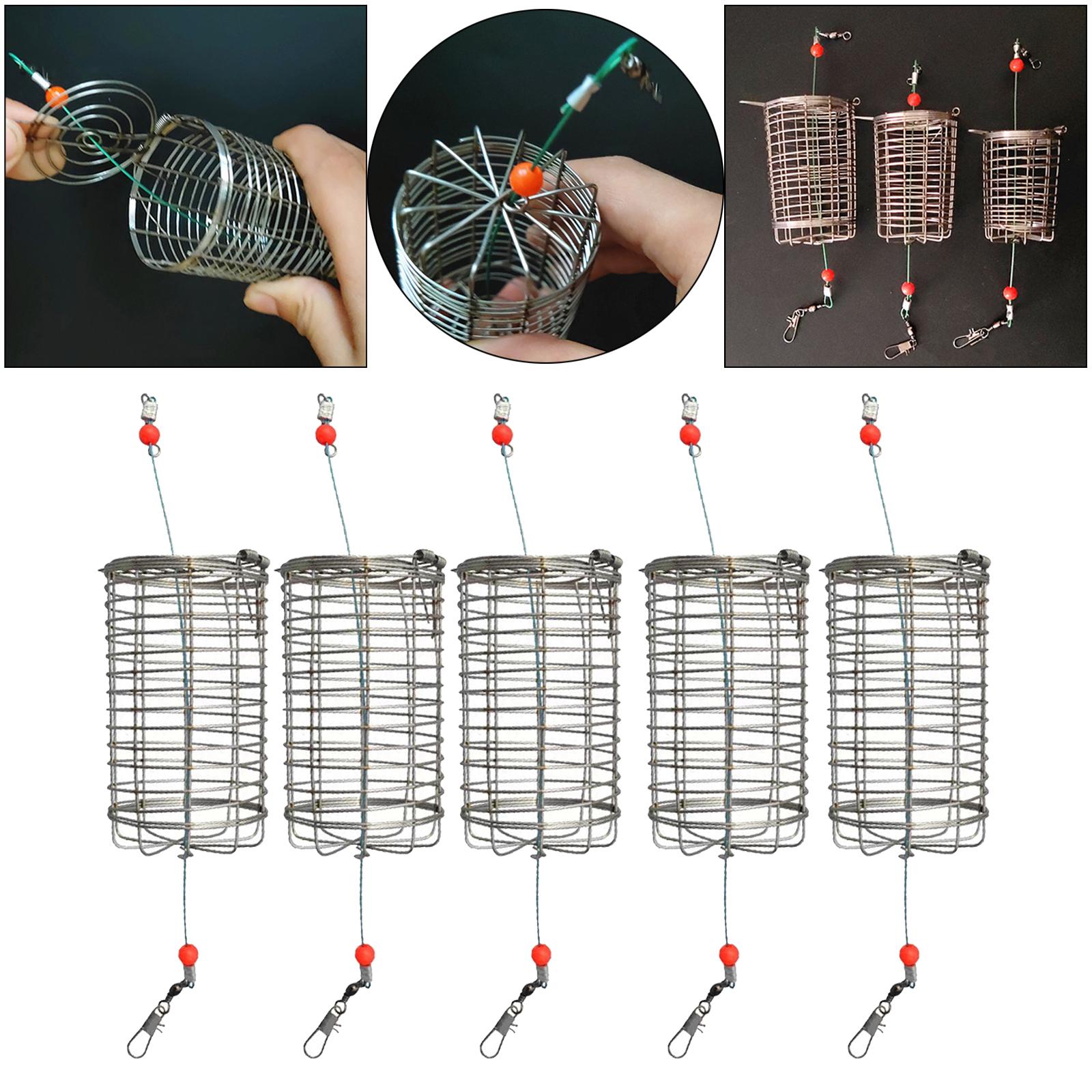 5x Solid Fishing Feeder Cage T - مراجعة Fishing Lure Box وسعره