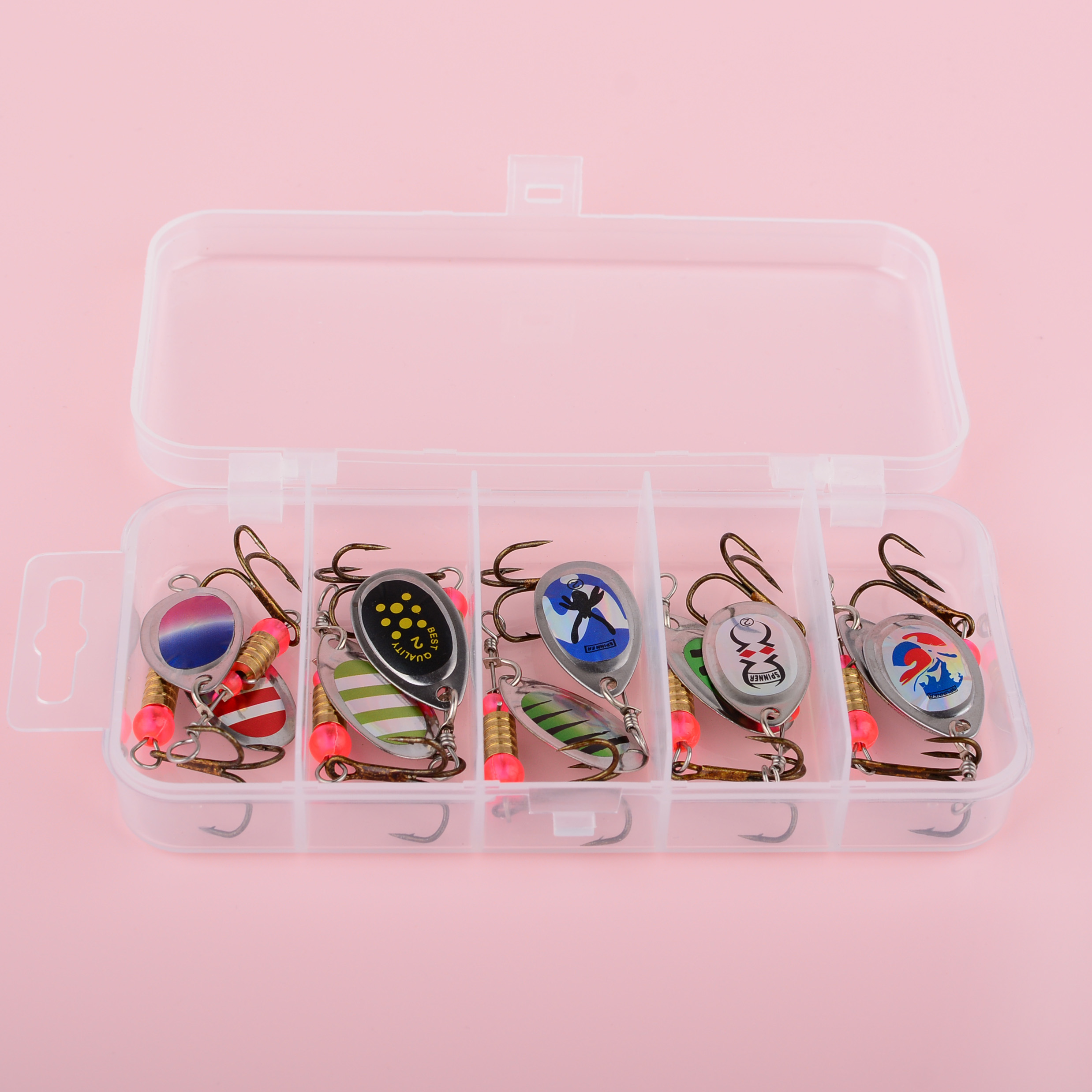 10pcs metal Tail spinner bait  - مراجعة Fishing Lure Blade Bait وسعره