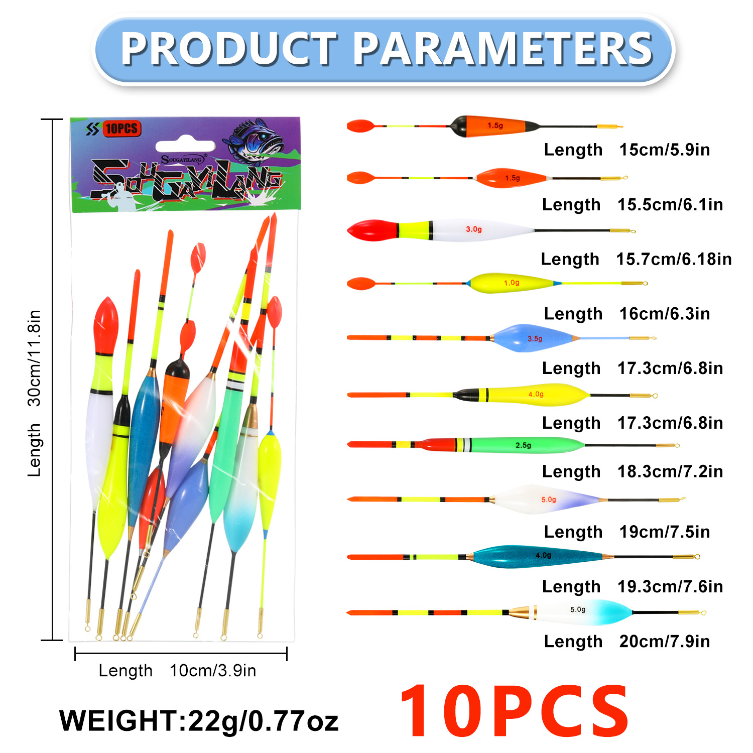 EVA Fishing Float Set 10pc 1.5 - مراجعة Fishing Lure Topwater وسعره